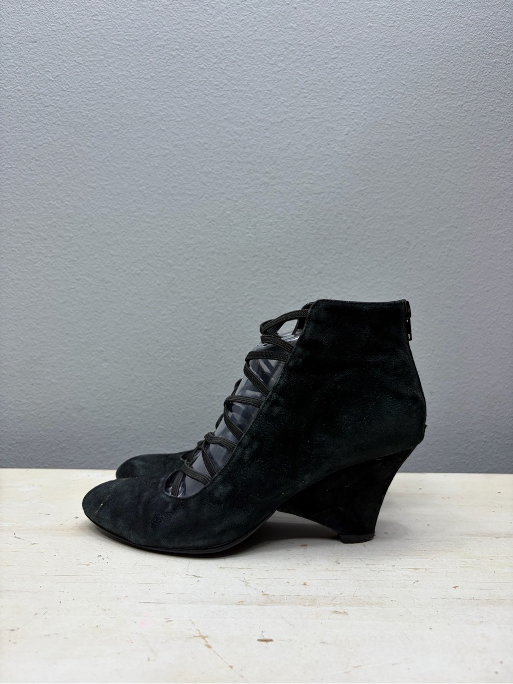 Jeffrey Campbell Black Suede lace Up Heels Size 8